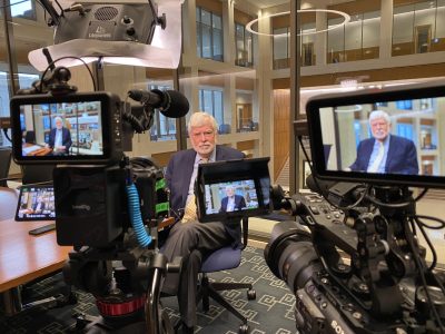 Senator Christopher Dodd Filming documentary “Innovation in Connecticut “